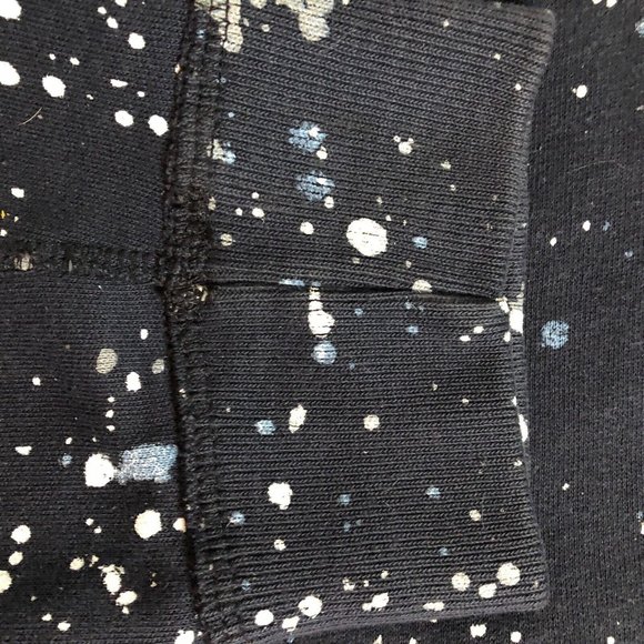 Abercrombie & Fitch Mens Large Blue White Paint Splatter Pullover Hoodie Art Y2K - Picture 9 of 15